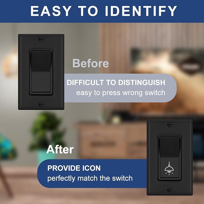 600 Pcs Light Switch Sticker Labels, 33 Designs Transparent Switch ID Stickers - Image 7