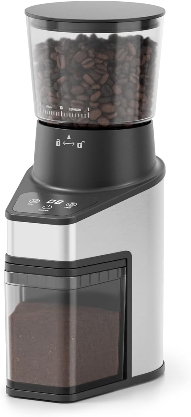 Burr Coffee Grinder with 60 Settings, Electric Conical Bean Grinder with Touch by RIOSKY