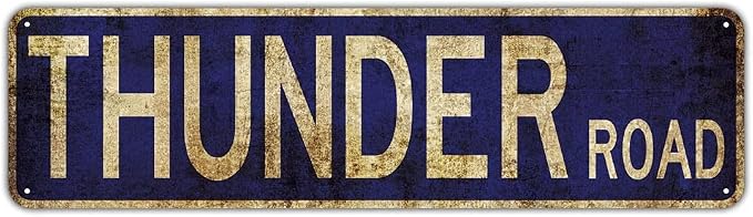 Metal Tin Sign Thunder Road sign Retro Aluminum Metal Sign by Unknown