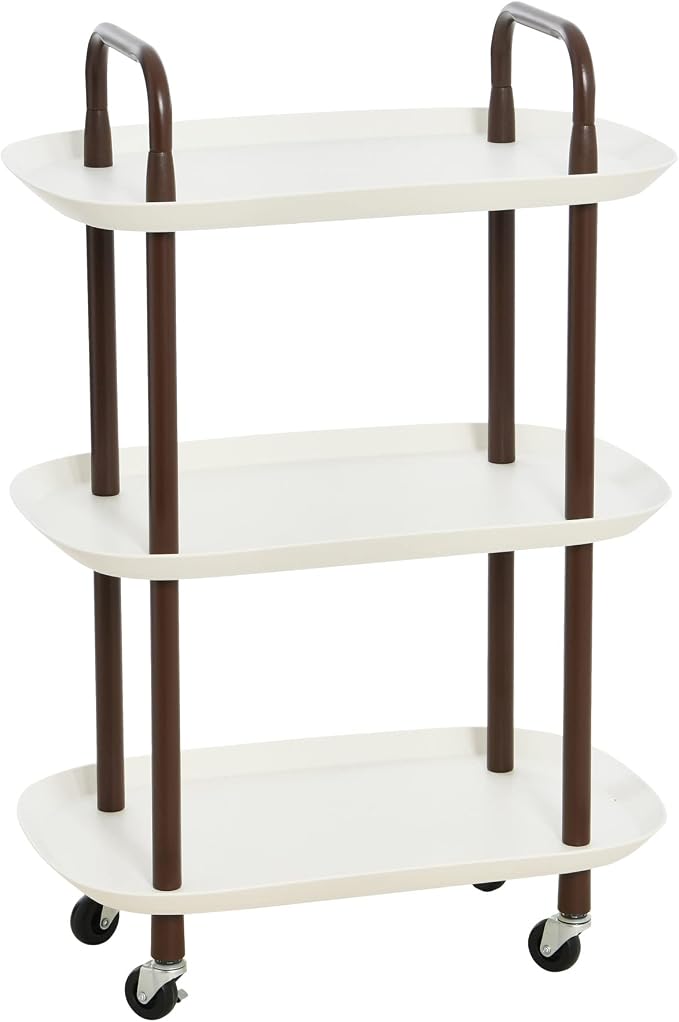 Main + Mesa Modern Plastic and Metal 3-Tier Trolley by MainMesa
