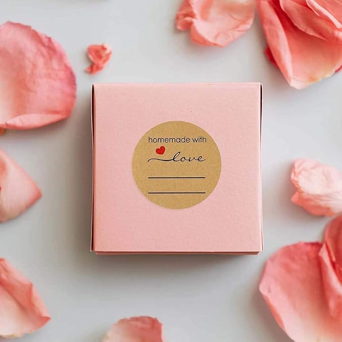 1000PCS Homemade with Love Stickers, 1 Inch Small Round Kraft Baking Stickers - Image 4