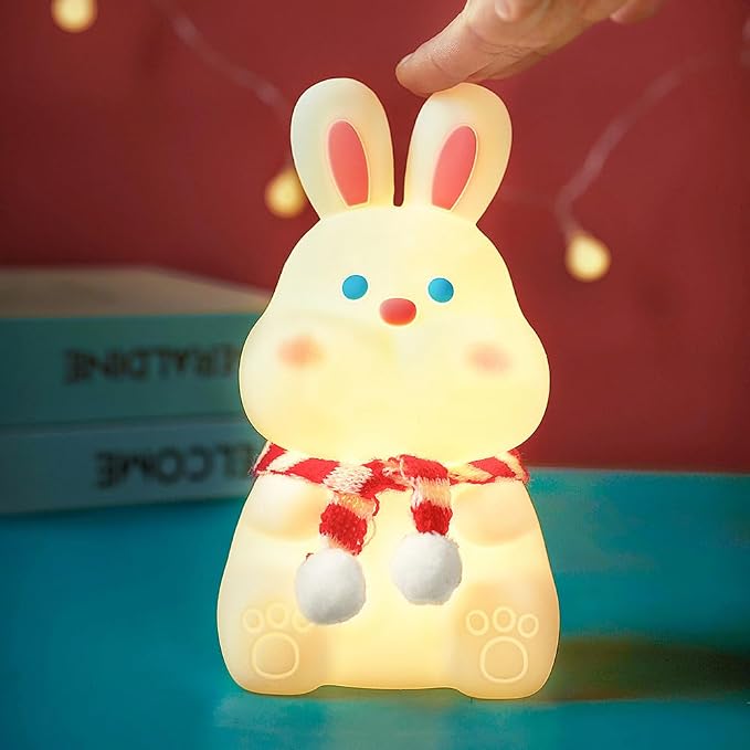 Rabbit Night Light for Adults Kids, LED Dimmable Animal Silicone Bunny Lamp - Image 7