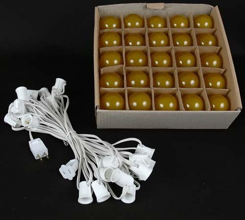 G50 Patio String Lights with 25 Yellow Globe Bulbs – Wedding Outdoor String - Image 5