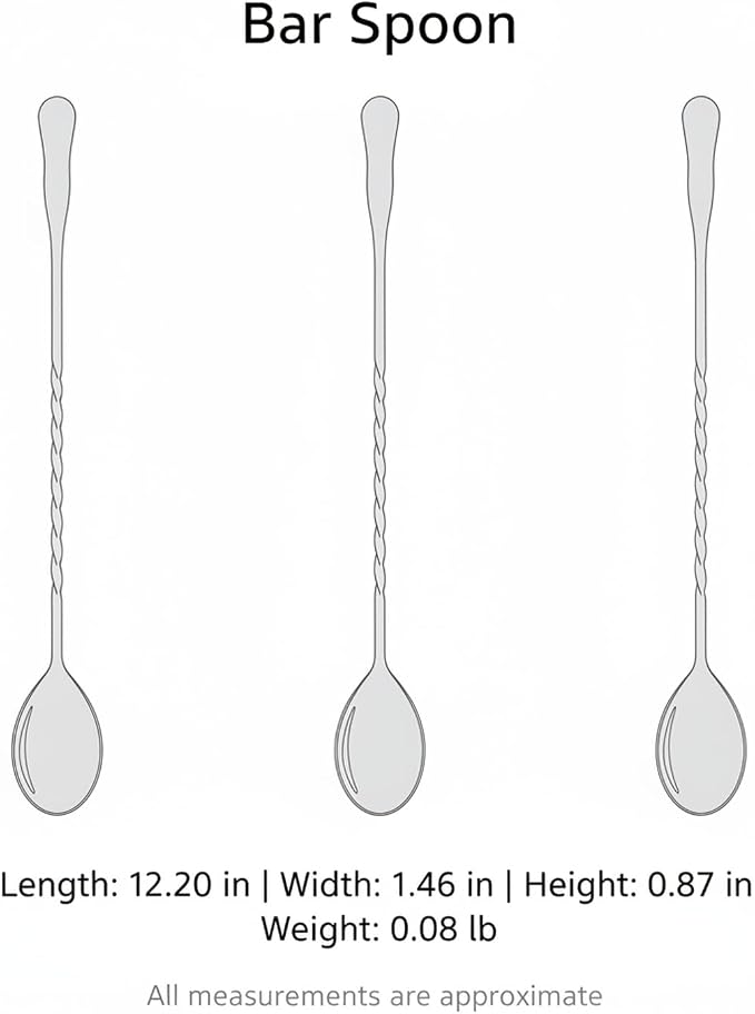 Stainless Steel Bar Spoon with Twisted Handle - Image 7