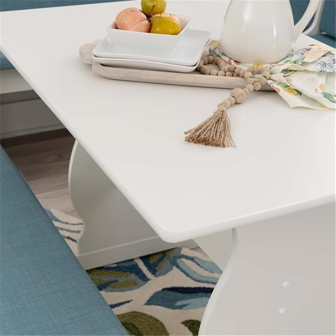 Pemberly Row Corner Nook Dining Set, Capri Blue 100% Polyester Upholstered Seats - Image 3
