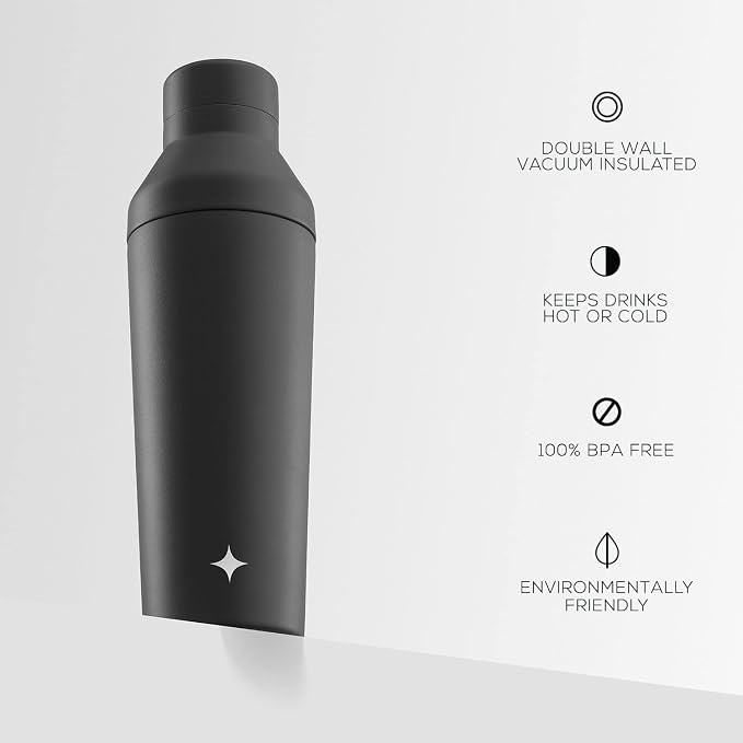 JoyJolt Triple Insulated Cocktail/Protein Shaker Bottle. 20oz Shaker Cup - Image 4