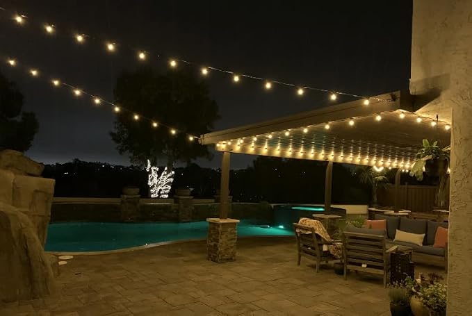 G40 Patio String Lights with 25 Frosted Globe Bulbs - Image 7