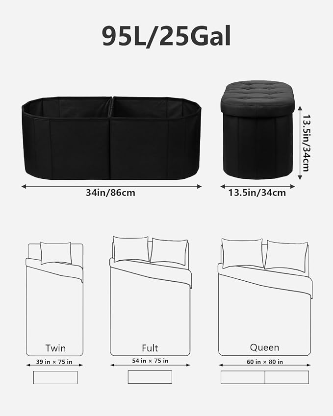 AmasSmile Footrest Ottoman Bench - Image 3