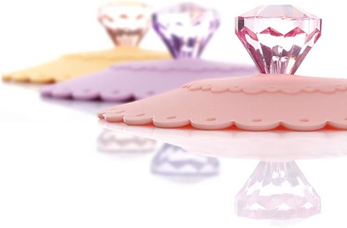 6pcs Silicone Cup Lids Coffee, Creative Diamond Flexible Mug Cover Food Grade - Image 2