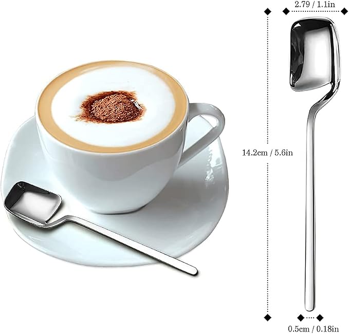 IQCWOOD 5.6 Inch Demitasse Espresso Spoons, 18/10 Stainless Steel Coffee Spoon - Image 2