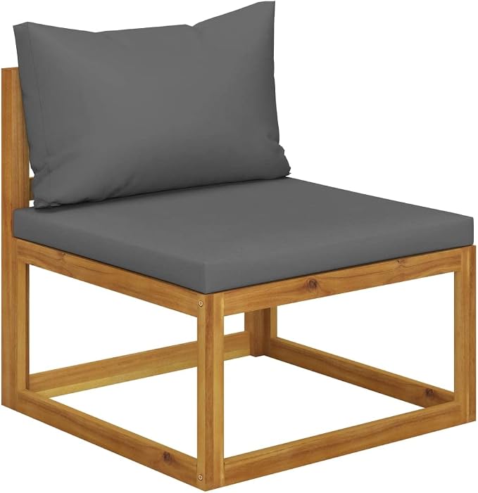 6 Piece Patio Lounge Set with Cushions, Solid Acacia Wood Outdoor Sectional - Image 8