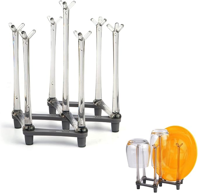 Retractable Cup Drying Rack, Drinking Glass Drainer Stand, Baby Bottle & Sports by MONOSUGO