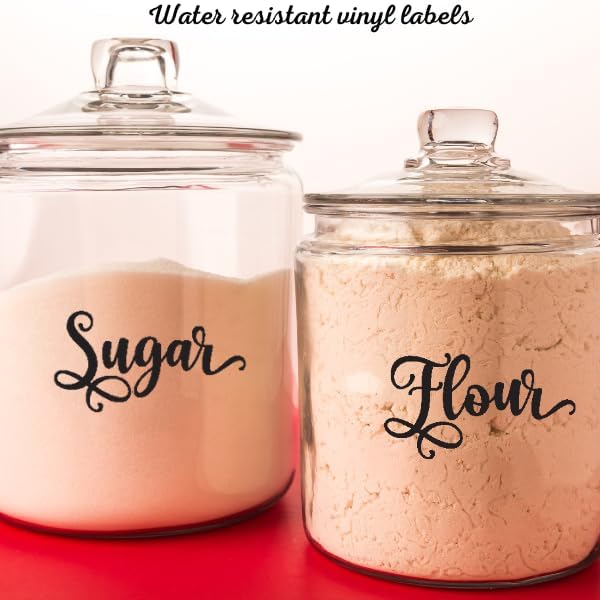 6 PCS Sugar Flour Milk Creamer Tea Coffee Pantry Labels Kitchen Stickers - Image 2