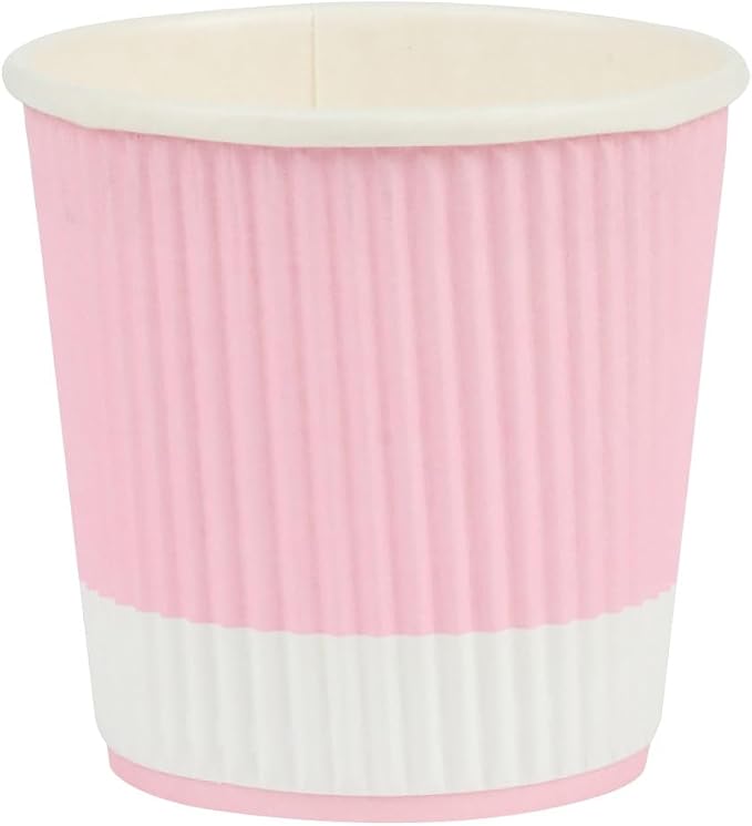 Restaurantware Ripple Wall Coffee Cups 25 Count 4 Ounce Insulated Light Pink - Image 2
