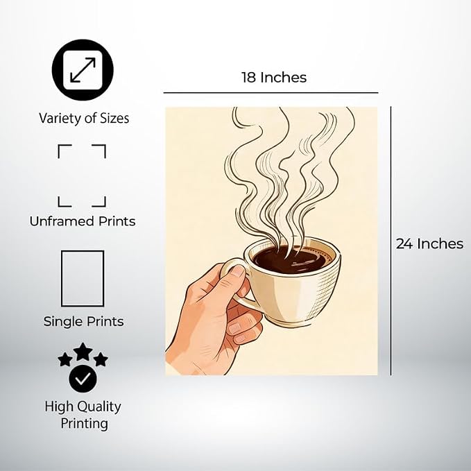 Lawrence Williams Designs Steaming Coffee Cup Poster - Image 2