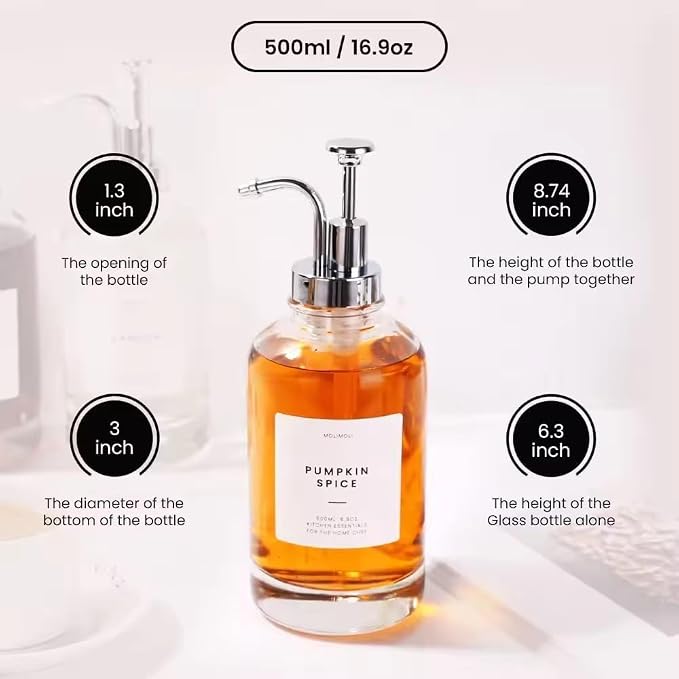 Coffee Syrup Dispenser 2 pcs 16.9oz Glass Syrup Dispenser - Image 4