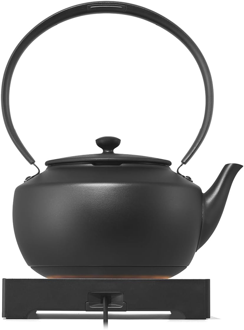 BALMUDA MoonKettle | Electric Kettle with Temp Control (122°F - 212°F) | HOLD & Keep Warm | 900ml (30 fl oz) | Soothing Ambient Light & Sound | Precision Pour Spout | Black