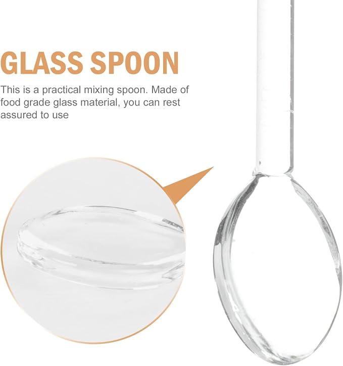STOBAZA 6Pcs Borosilicate Glass Stirring Spoons Long Handle Glass Spoon Set - Image 6