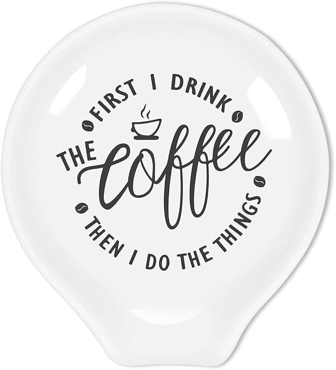 Funny Coffee Spoon Rest-But First Coffee Ceramic Spoon Holder-Cafe Station Bar by Littlefa