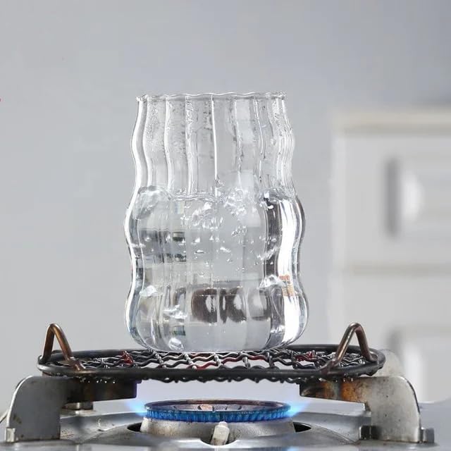 2 Pcs Ribbed Glass Cups, 18 Oz Vintage Drinking Glassware - Image 4