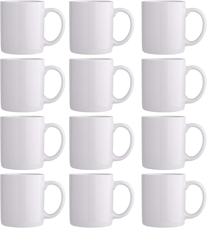 GBhome 12 OZ Off White Coffee Mugs, Ceramic Coffee Mugs by GBhome