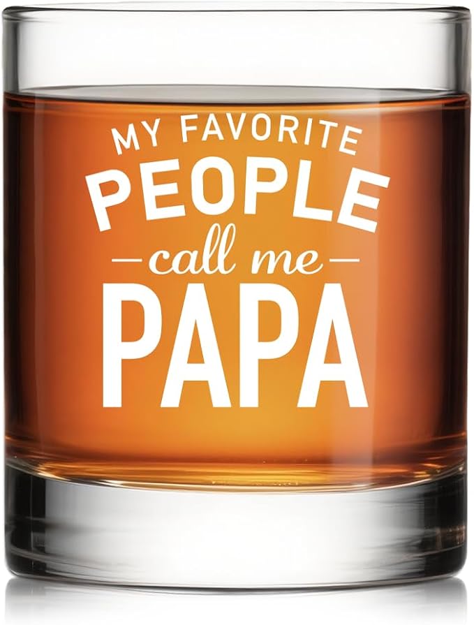 My Favorite People Call Me Papa Whiskey Glass, Birthday Christmas Father's Day by Pishovi