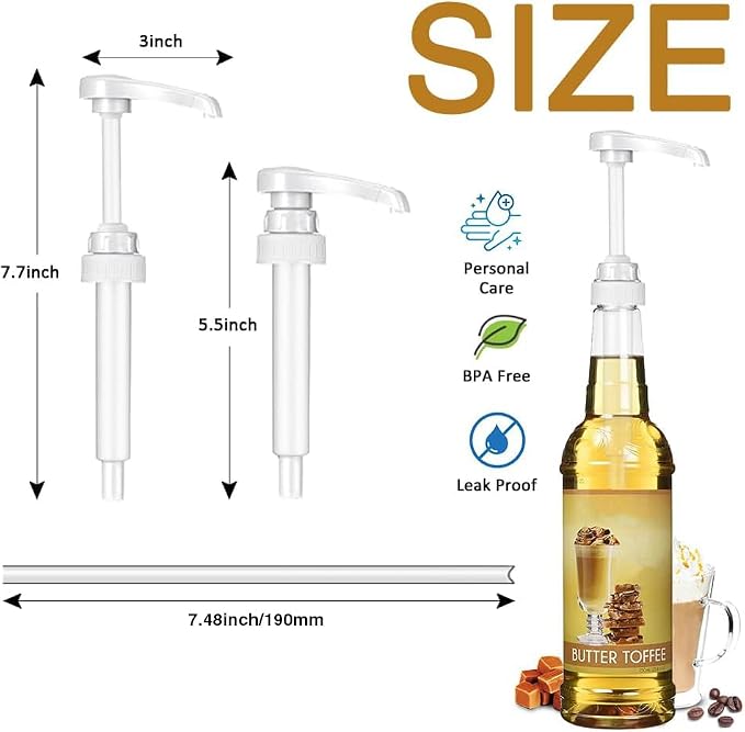 12 Packs White Coffee Syrup Pump, Compatible - Image 4