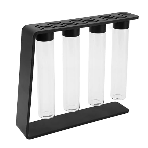 Coffee Bean Cellar Glass Tubes Storage Set Metal Stand Funnel - Image 9