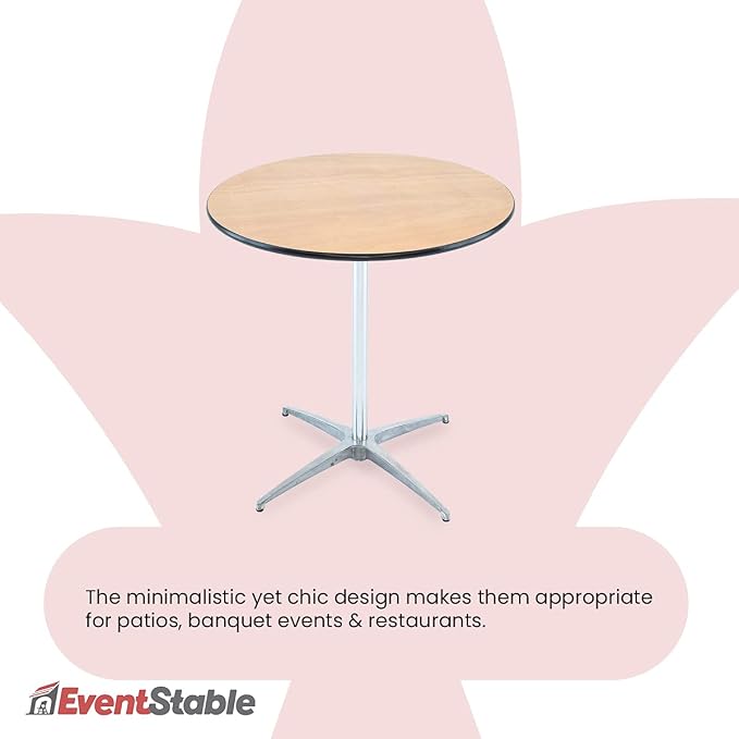 EventStable Titan Series 36" Round Classic Wooden Cocktail Table - Image 6