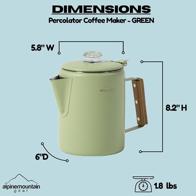 Percolator Coffee Maker – 9 Cup Stainless Steel Outdoor Brewing Pot - Image 6