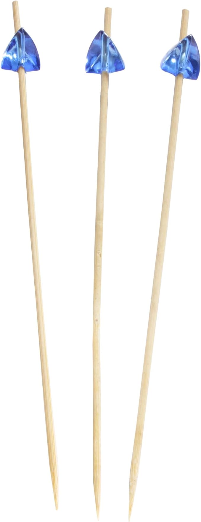 BambooMN 5.9" Decorative Acrylic Dark Blue Gem End Bamboo Cocktail Fruit - Image 2