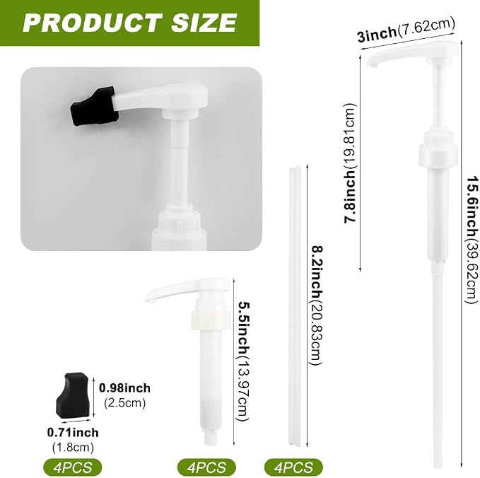 4 Pcs Coffee Syrup Pump Dispenser - Image 2