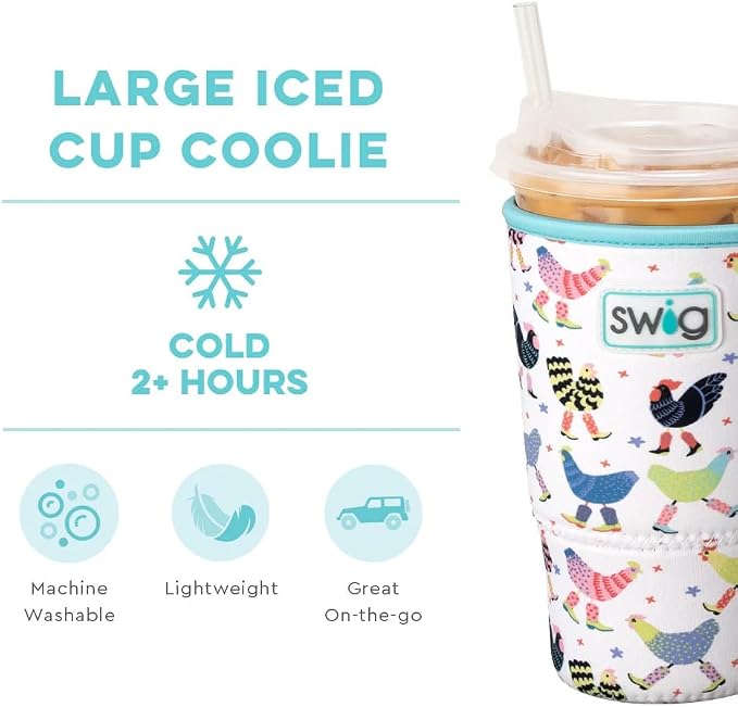 Swig Life Large Iced Cup Coolie, 30-32oz Iced Coffee Cup Insulator Sleeve - Image 3