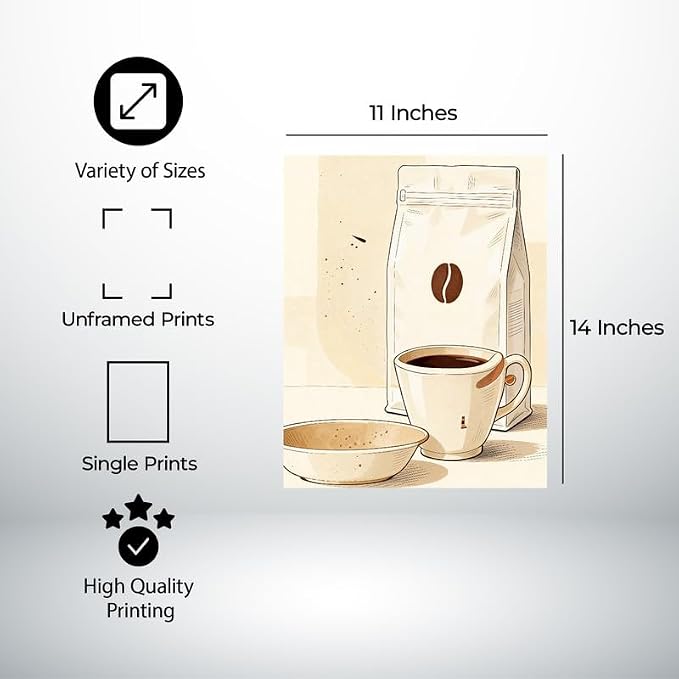 Lawrence Williams Designs Coffee Cup and Beans Poster - Image 2