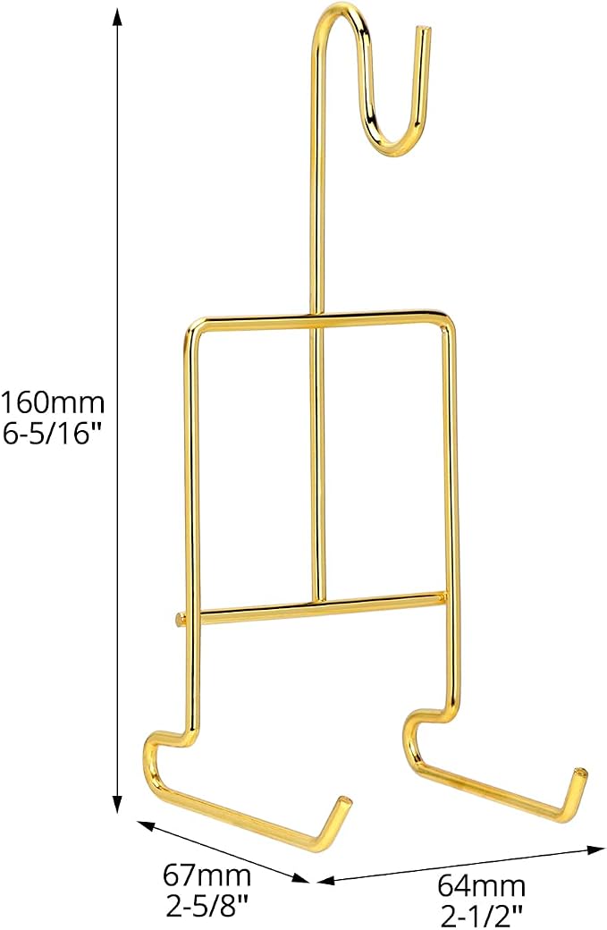 QWORK 6 Pack Gold Tea Cup and Saucer Display Stand Holder Rack - Image 5