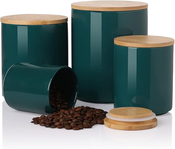 Sweejar Kitchen Canisters Ceramic Food Storage Jar Set, Stackable Containers by Sweejarco1949