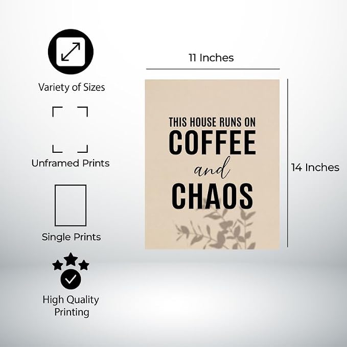 Lawrence Williams Designs This House Runs on Coffee and Chaos Poster - Image 2