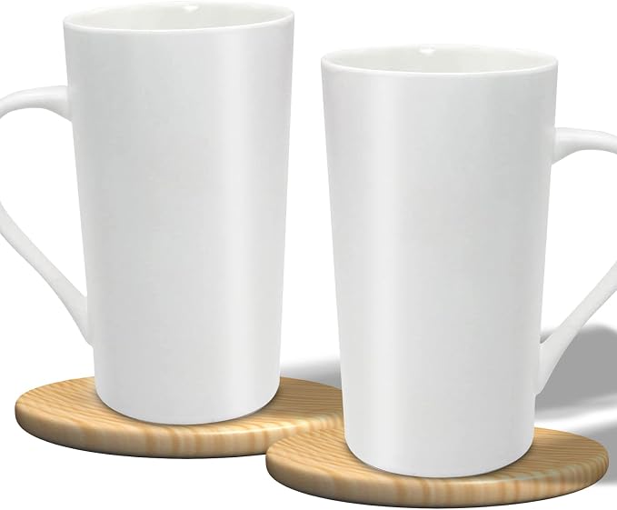 20oz Porcelain Coffee Mugs Set of 2, Large Tall Coffee Mugs - Image 5