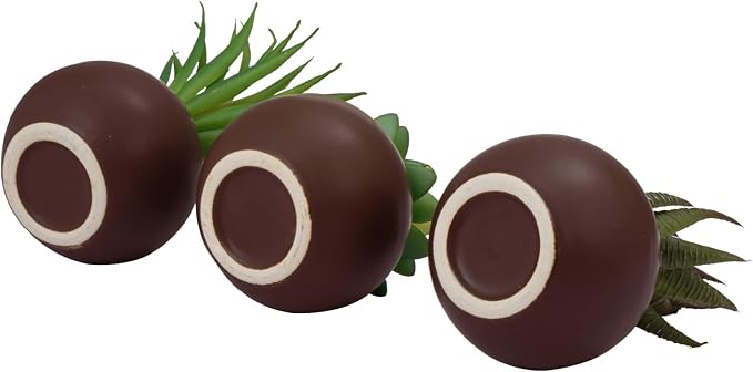 MyGift Succulents Plants Artificial, Fake Faux Indoor House Plants in Round - Image 6