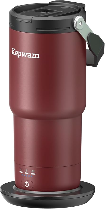 Kepwam Heated Coffee Mug Rechargeable T3, 20oz Self-Heating Travel Mug by Kepwam