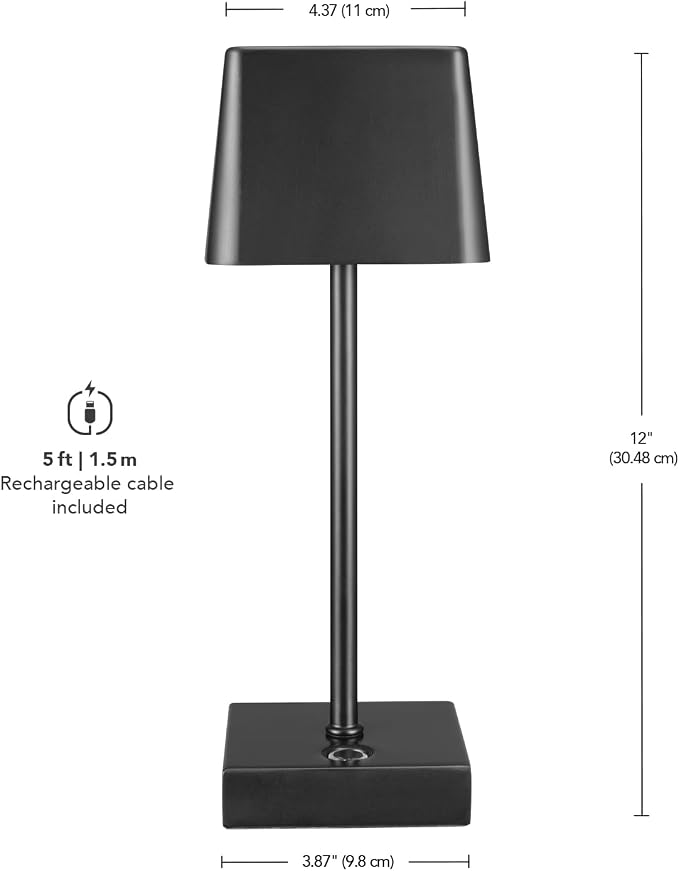 Globe Electric 12" Cordless Portable Outdoor Solar Operated LED Table Lamp - Image 3