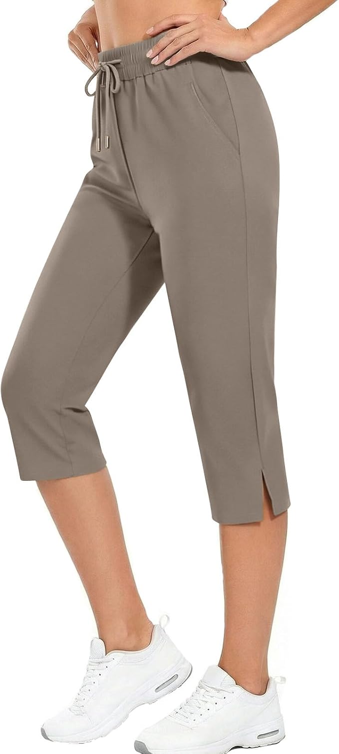 Capri Yoga Pants for Women Drawstring Elastic Waisted Trousers Summer Jogger - Image 7