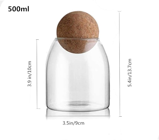 Glass Jar with Wood Lid Ball Jar Small Food Storage Container Clear Candy Jars - Image 3