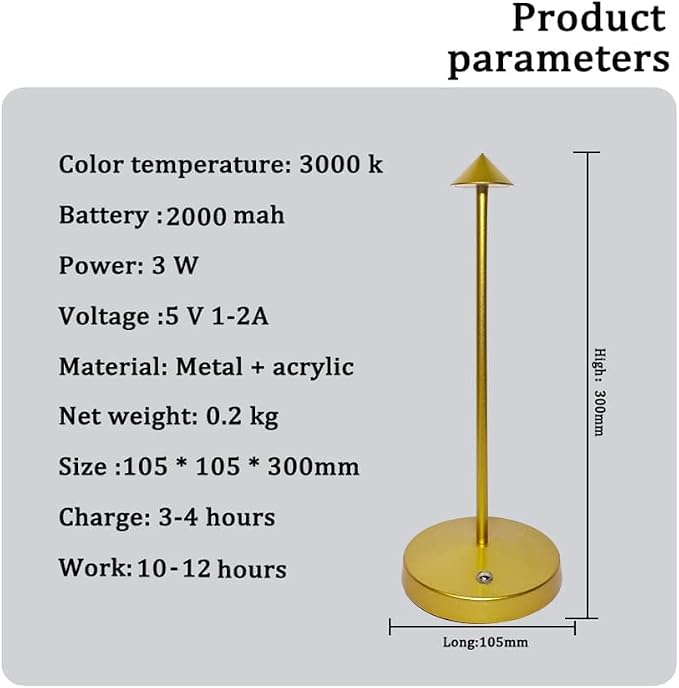2 PACK Cordless Lamps, Battery Rechargeable Table Lamp, Portable Lamps - Image 3