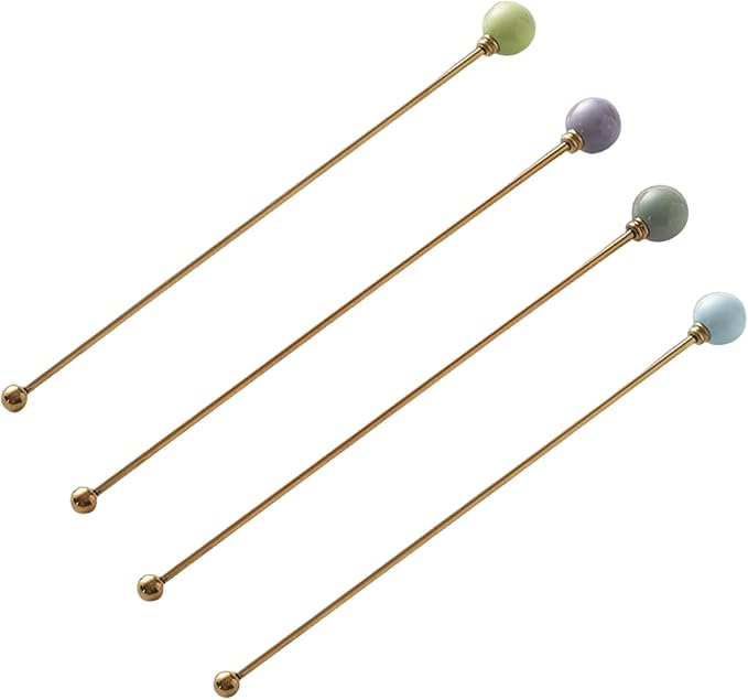 4PCS Stainless Steel Cocktail Swizzle Sticks Reusable Mixing Stirrers Coffee by Unknown