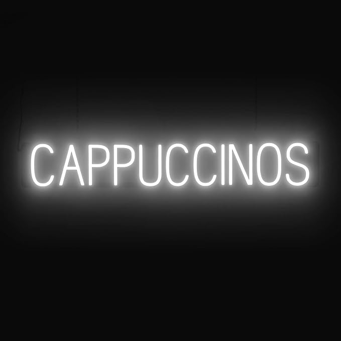 SpellBrite CAPPUCCINOS Sign | Coffee Drink-Related Sign by SpellBrite