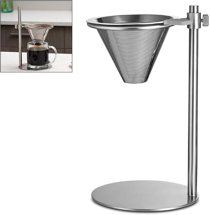 Stainless Steel Adjustable Pour Over Coffee Maker, Adjustable Stand, Double by Unknown
