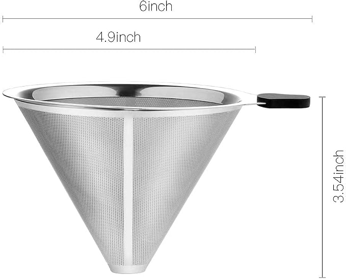 Pour Over Coffee Filter 2PCS, Stainless Steel Coffee Filter, Paperless Reusable - Image 4