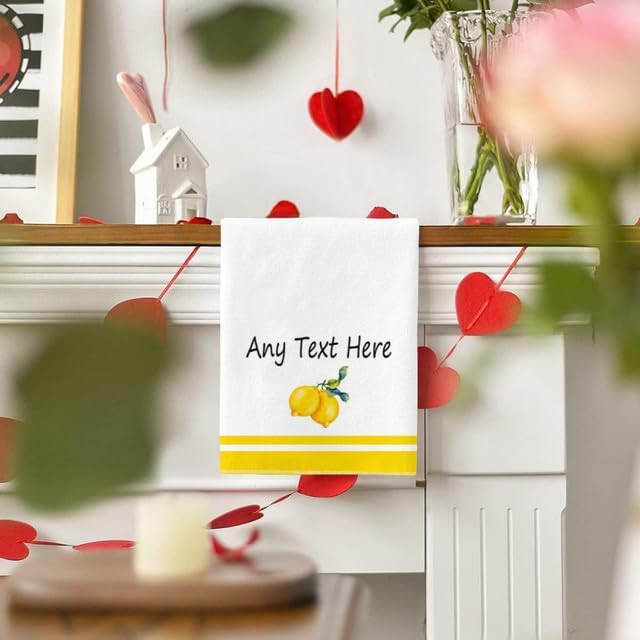 Custom Lemon Kitchen Towel 2-Pack Set, Design Your Own Text One Side, Custom - Image 3