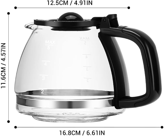 5-Cup Replacement Carafe for Coffee Makers, Plastic & Glass | Replacement Part - Image 2